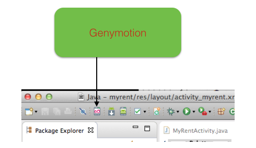 Figure 1: Genymotion icon on toolbar