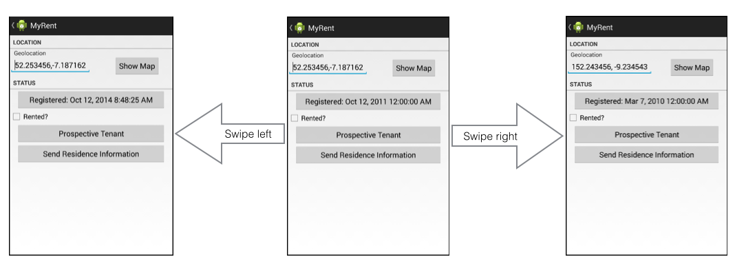 Figure 2: Use ViewPager to introduce swipe facility